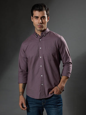 Classy - Turkish Fit Shirt With Elbow Patch - Pale Purple - Espanshe