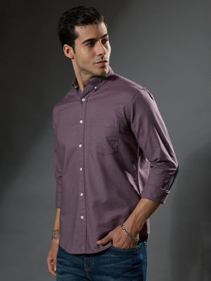 Classy - Turkish Fit Shirt With Elbow Patch - Pale Purple - Espanshe
