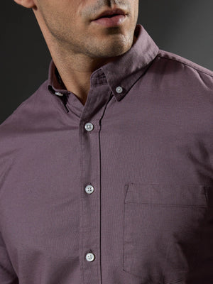 Classy - Turkish Fit Shirt With Elbow Patch - Pale Purple - Espanshe
