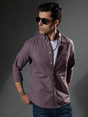 Classy - Turkish Fit Shirt With Elbow Patch - Pale Purple - Espanshe