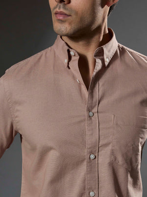 men's peach Turkish fit cotton shirt with breast pockets and elbow patches
men's shirt latest collection