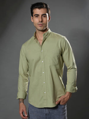 Classy - Turkish Fit Shirt With Elbow Patch - Pastel Green - Espanshe