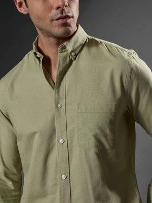 Classy - Turkish Fit Shirt With Elbow Patch - Pastel Green - Espanshe