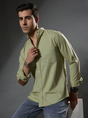 Classy - Turkish Fit Shirt With Elbow Patch - Pastel Green - Espanshe