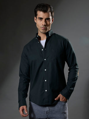 Classy - Turkish Fit Shirt with Elbow Patch - Dark Green - Espanshe