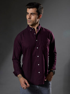 Classy - Turkish Fit Shirt with Elbow Patch - Maroon - Espanshe