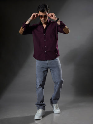 men's maroon Turkish fit cotton shirt with breast pockets and elbow patches
men's shirt latest collection