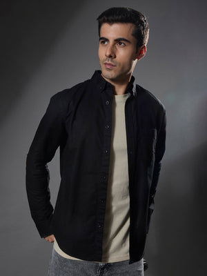 Classy - Turkish Fit Shirt with Elbow Patch - Black - Espanshe