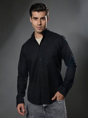 Classy - Turkish Fit Shirt with Elbow Patch - Black - Espanshe
