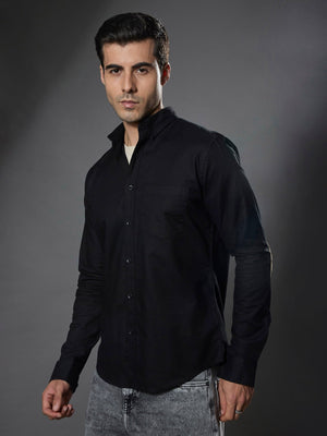 Classy - Turkish Fit Shirt with Elbow Patch - Black - Espanshe