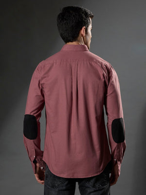 Classy - Turkish Fit Shirt With Elbow Patch - Dusty Rose - Espanshe