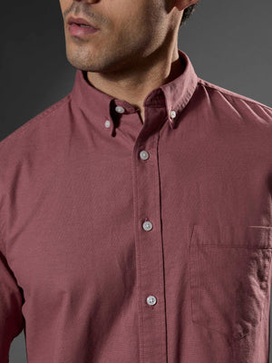 Classy - Turkish Fit Shirt With Elbow Patch - Dusty Rose - Espanshe
