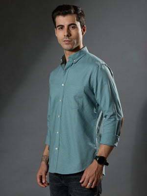 men's aqua green Turkish fit cotton shirt with breast pockets and elbow patches
men's shirt latest collection