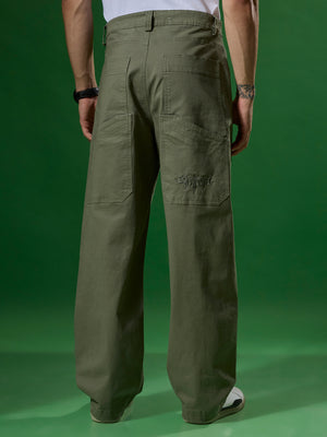 Men's Super Baggy Cargo Pant in Green