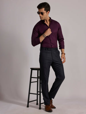 Yoyona - Turkish Fit Satin Shirt - Wine - Espanshe