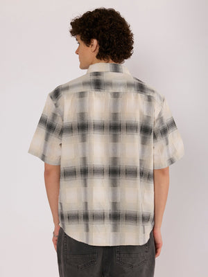 Orvar - Half Sleeve Checks Shirt - Black - Espanshe