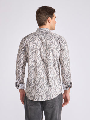 Men's Satin Digital Printed Shirt - Light Goldenrod Yellow