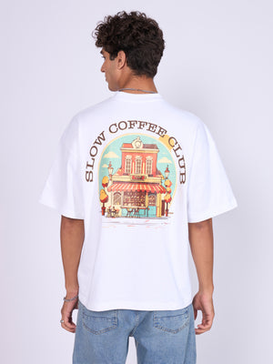 Men's Printed Baggy T-Shirt - white