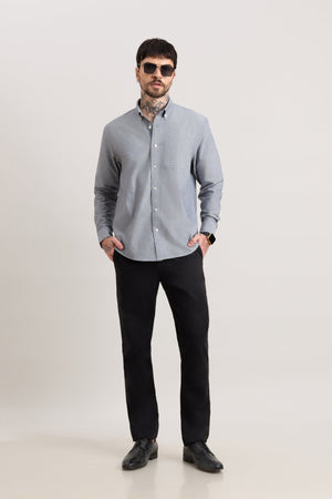 Zena - Relaxed Fit Oxford Shirt - Dark Grey - Espanshe