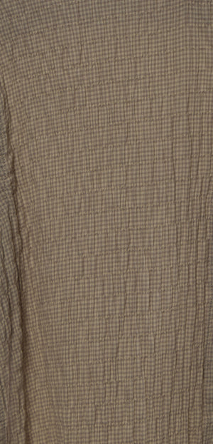 Men's Crinkled Checked Shirt in cream