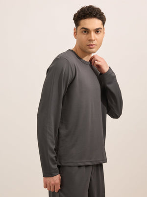 Slate Ride - Relaxed Fullsleeve Tshirt - Grey - Espanshe