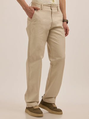 Tokarev - Comfort Fit Cotton trousers - Off White - Espanshe