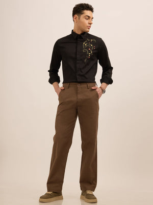 Tokarev - Comfort Fit Cotton Trousers - Brown - Espanshe