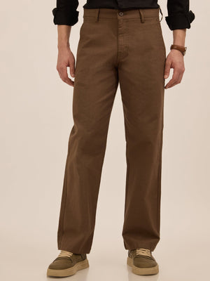 Tokarev - Comfort Fit Cotton Trousers - Brown - Espanshe