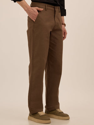 Tokarev - Comfort Fit Cotton Trousers - Brown - Espanshe