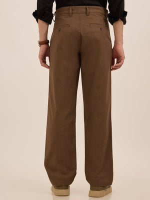 Tokarev - Comfort Fit Cotton Trousers - Brown - Espanshe