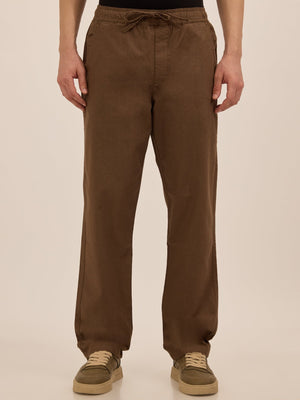 Luxeloom - Relaxed Fit Cotton Trouser - Brown - Espanshe