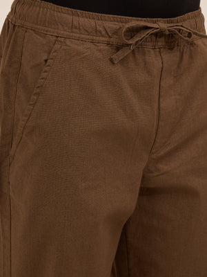 Men's Relaxed Fit Cotton Trouser - Brown