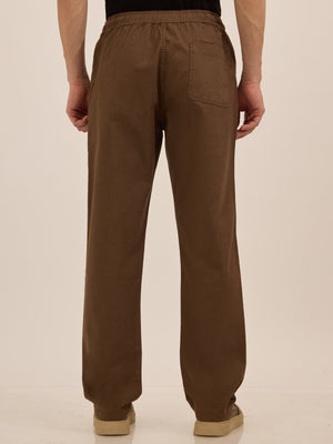 Men's Relaxed Fit Cotton Trouser - Brown