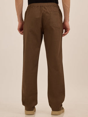 Luxeloom - Relaxed Fit Cotton Trouser - Brown - Espanshe