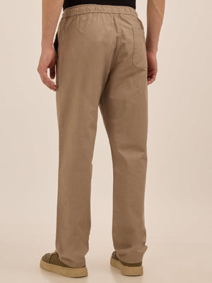 Luxeloom - Relaxed Fit Cotton Trouser - Beige - Espanshe