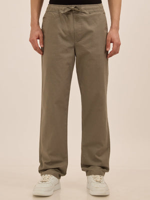 Luxeloom - Relaxed Fit Cotton Trouser - Smoke Green - Espanshe