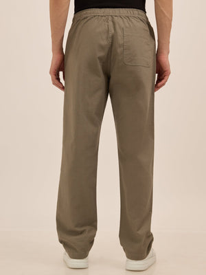 Luxeloom - Relaxed Fit Cotton Trouser - Smoke Green - Espanshe