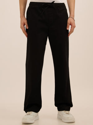 Men's Relaxed Fit Cotton Trouser - black
