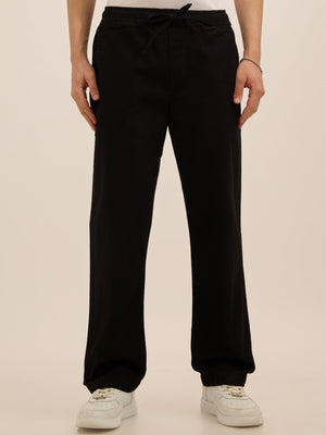 Luxeloom - Relaxed Fit Cotton Trouser - Black - Espanshe