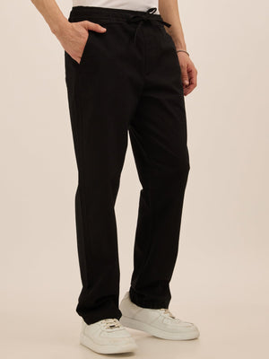 Luxeloom - Relaxed Fit Cotton Trouser - Black - Espanshe
