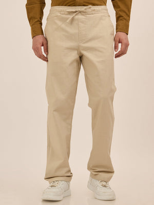 Luxeloom - Relaxed Fit Cotton Trouser -Off White - Espanshe