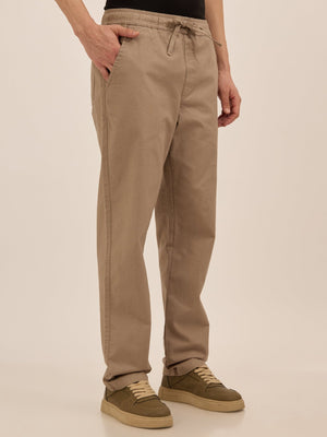 Luxeloom - Relaxed Fit Cotton Trouser - Beige - Espanshe