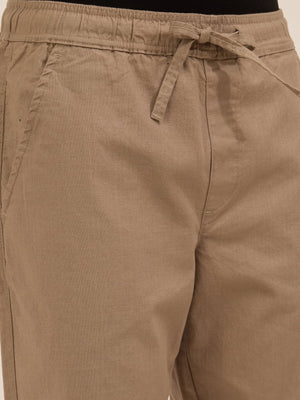 Luxeloom - Relaxed Fit Cotton Trouser - Beige - Espanshe