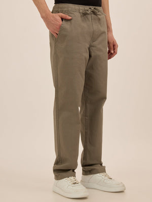 Luxeloom - Relaxed Fit Cotton Trouser - Smoke Green - Espanshe