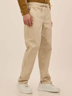 Luxeloom - Relaxed Fit Cotton Trouser -Off White - Espanshe