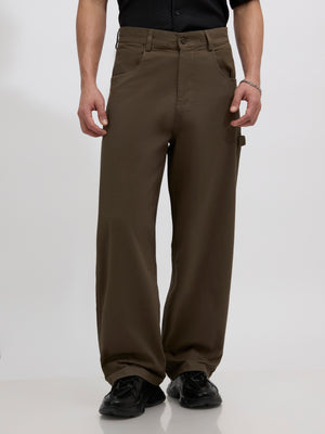 men's army green supper baggy fit from cotton and lycra blend.