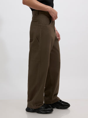 men's army green supper baggy fit from cotton and lycra blend.