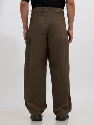 men's army green supper baggy fit from cotton and lycra blend.