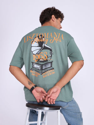 Moovin - Lisztomania Retro Music Graphic T-Shirt - Green - Espanshe