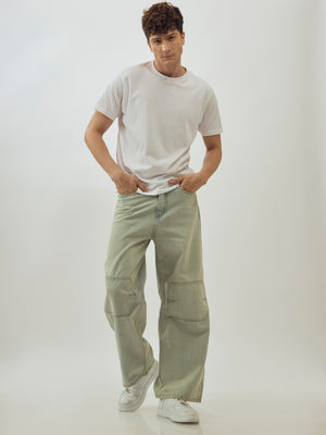 Men's Baggy Fit Jeans in sage green